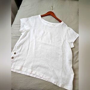 Cynthia Rowley white linen top